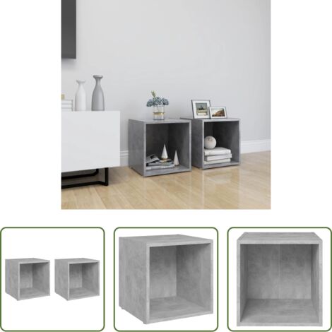 Armadi hi-fi -  Mobili Porta TV 2pz Grigio Cemento 37x35x37cm Legno Multistrato