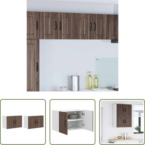 Armadi in legno -  Armadi a pareti per cucina 2 pcs Rovere Marrone 60 x 31 x 40 cm