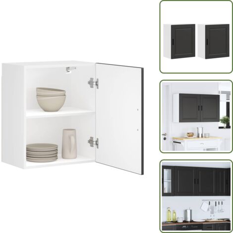 Armadi in legno - vidaXL Pensili da Cucina 2 pz Porto Nero in Legno Multistrato - Armadi multistrato