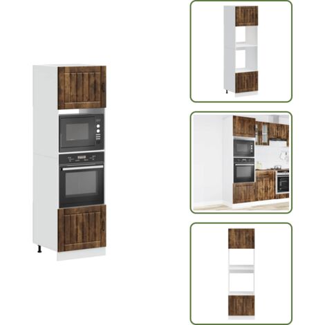 Armadi in truciolato - vidaXL Armadi Forno 2 pz Lucca Rovere Fumo in Legno Multistrato - Armadi per forno