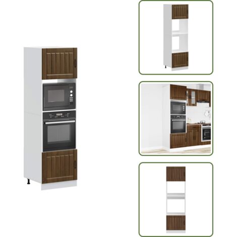 Armadi in truciolato - vidaXL Armadi Forno 2 pz Lucca Rovere Marrone in Legno Multistrato - Armadi per forno