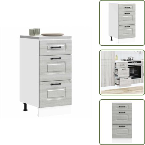 Armadi in truciolato - vidaXL Base da Cucina Kalmar Grigio Sonoma in Legno Multistrato - Armadi in legno