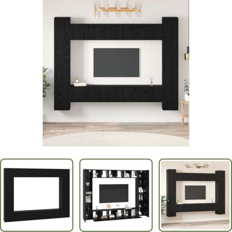 Armadi moderni -  Set mobile TV 10 pcs Rovere Nero 30,5 x 30 x 90 cm