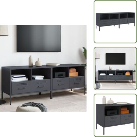 Armadi moderni - vidaXL Mobili TV 2pz Antracite 68x39x50,5 cm in Acciaio - Armadi industriali
