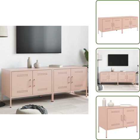 Armadi moderni - vidaXL Mobili TV 2pz Rosa 68x39x50,5 cm in Acciaio - Armadi industriali