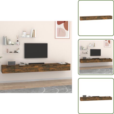 Armadi multistrato - vidaXL Mobili a Muro 2 pz Rovere Fumo 102x30x20cm in Legno Multistrato - Armadi per casa