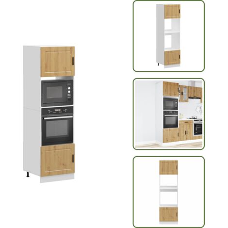 Armadi per cucina - vidaXL Armadi Forno 2 pz Porto Rovere Artigianale in Legno Multistrato - Armadi per forno