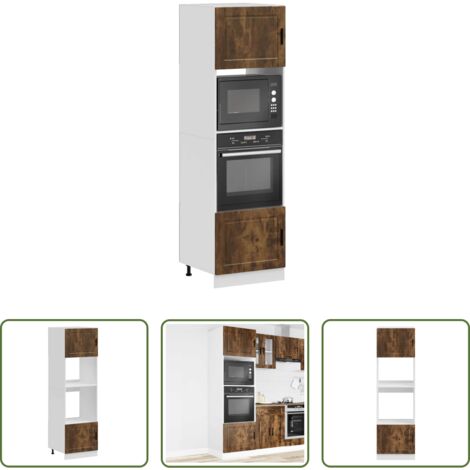 Armadi per forno -  Armadi Forno 2 pz Porto Rovere Fumo in Legno Multistrato