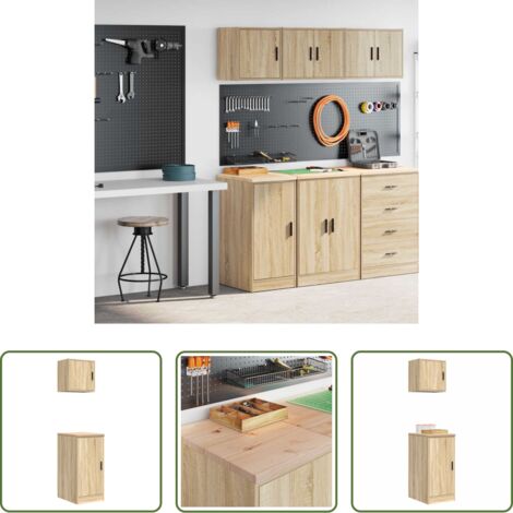 Armadi per officina - Armadi da Garage 2 pz Rovere Sonoma in Legno Multistrato