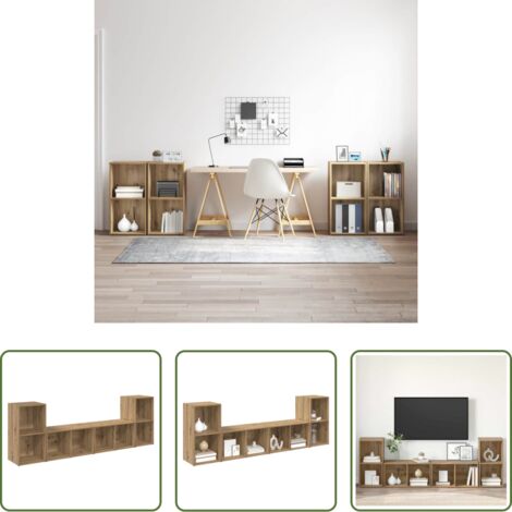Armadi per TV -  Set mobile TV 4 pcs Rovere artigianale 37 x 37 x 72 cm
