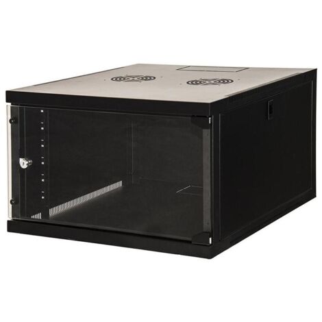 Armadi rack Link ARMADIO RACK 19" 6 UNITA' DA MURO (A)350X (L)540 X PROFONDITA' 600 MM. COLORE NERO PORTA VETRO