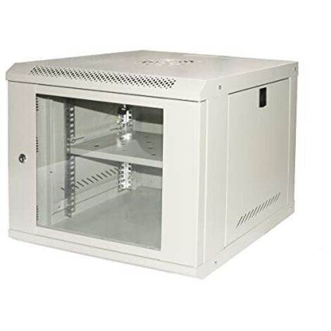 Armadi rack Link ARMADIO RACK 19" 9U  LINK SERIE LIGHT COLORE GRIGIO CON PORTA VETRO (AxPxL) MM 450X400X530 RIPIANO INCLUSO