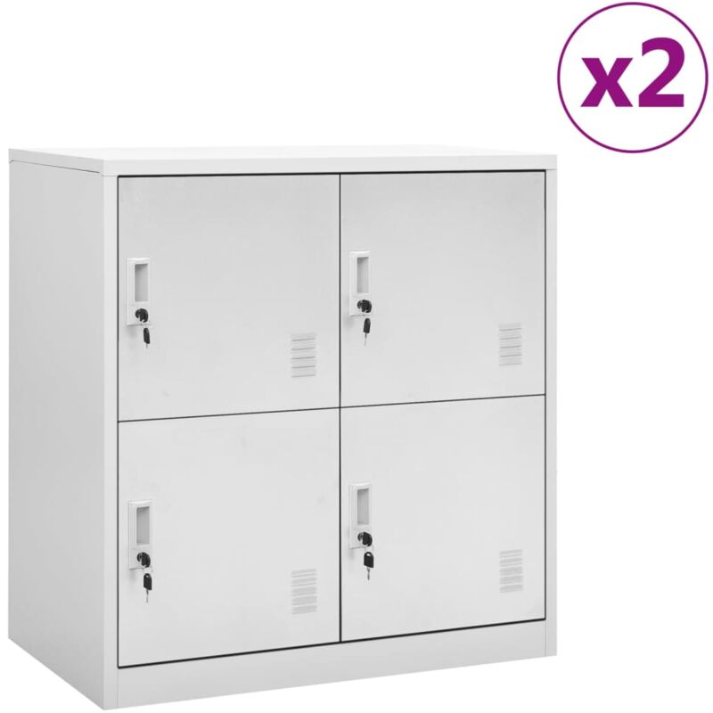 Torana - Armadietti con Chiave 2 pz Grigio Chiaro