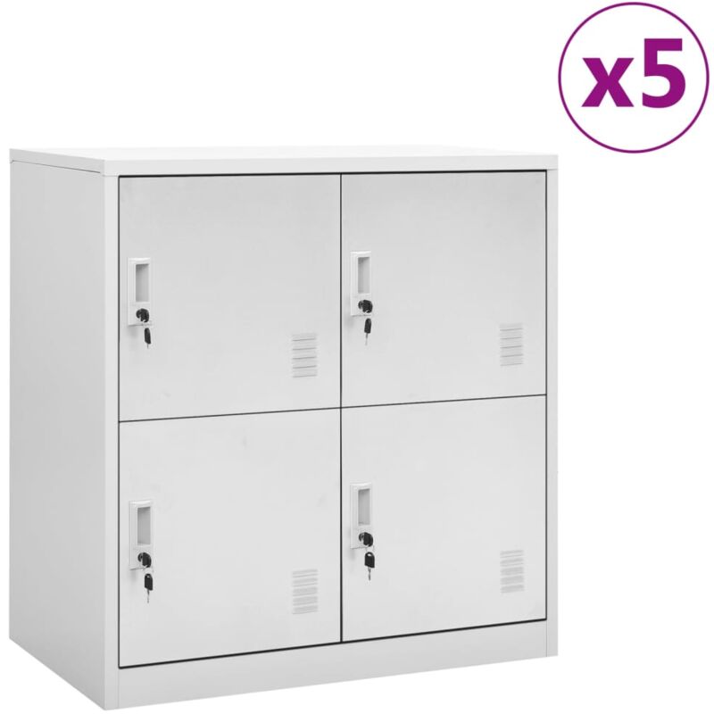 Armadietti con Chiave 5 pz Grigio Chiaro