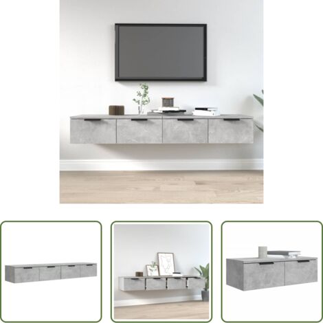 Armadietti da parete -  Mobili Pensili 2 pz Grigio Cemento 68x30x20cm Legno Multistrato