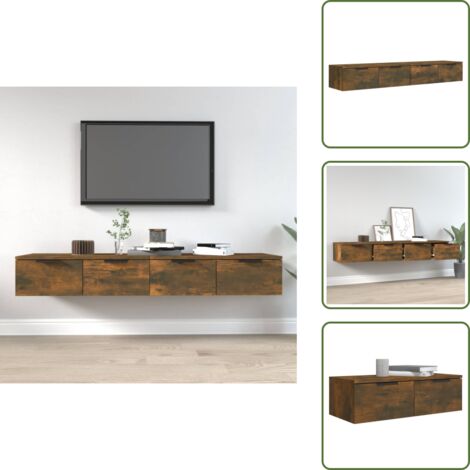 Armadietti in legno multistrato - vidaXL Mobili Pensili 2 pz Rovere Fumo 68x30x20 cm Legno Multistrato - Armadietti per soggiorno