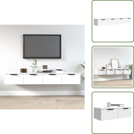 Armadietti multistrato - vidaXL Mobili Pensili 2 pz Bianchi 68x30x20 cm Legno Multistrato - Armadietti per soggiorno
