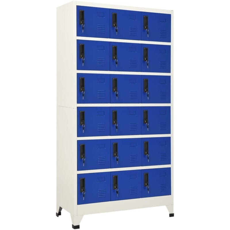 Vidaxl - Armadietto con Serratura Grigio e Blu