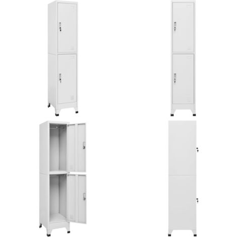 Armadietto a Chiave a 2 Scomparti 38x45x180 cm - Armadietto sportivo - Armadietto industriale