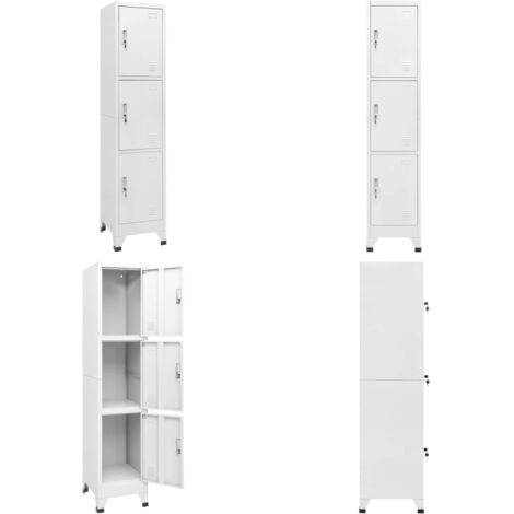 Armadietto a Chiave a 3 Scomparti 38x45x180 cm - Armadietto industriale - Armadietto con 3 scomparti
