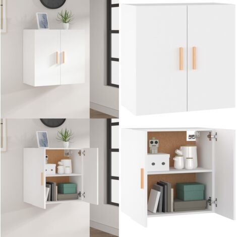 Armadietto a Muro Bianco 60x30x60 cm in Legno Multistrato - Armadietto in legno - Armadietto scandinavo