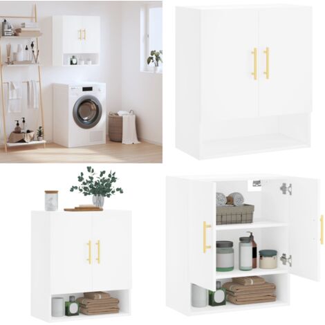 Armadietto a Muro Bianco 60x31x70 cm in Legno Multistrato - Armadio a muro - Armadietto in legno