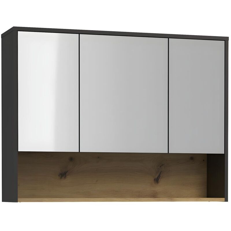 Vente-unique - Armadietto a muro da bagno 100 cm Antracite - yangra