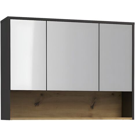 Armadietto a muro da bagno 100 cm Antracite - YANGRA