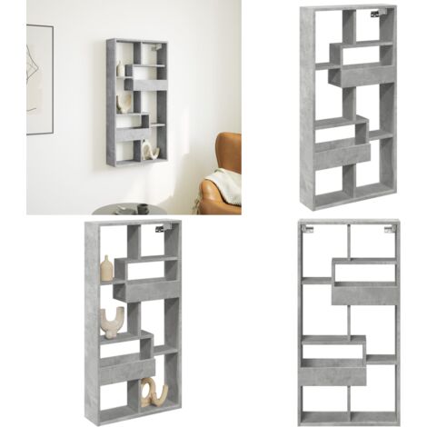 Armadietto a Muro Grigio Cemento 50x15x100 cm in Truciolato - Armadietto in truciolato - Armadietto grigio cemento