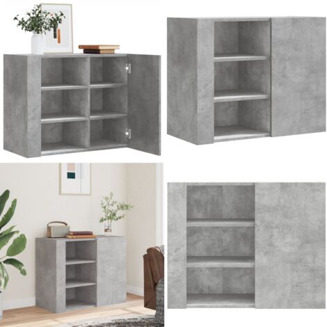 Armadietto a Muro Grigio Cemento 75x35x60 cm in Truciolato - Armadietto in truciolato - Armadietto grigio cemento