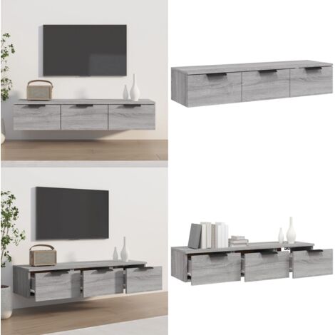 Armadietto a Muro Grigio Sonoma 102x30x20 cm Legno Multistrato - Armadio a muro - Armadio in legno