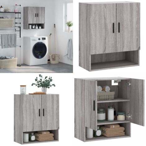 Armadietto a Muro Grigio Sonoma 60x31x70cm in Legno Multistrato - Armadietto in legno - Armadietto grigio