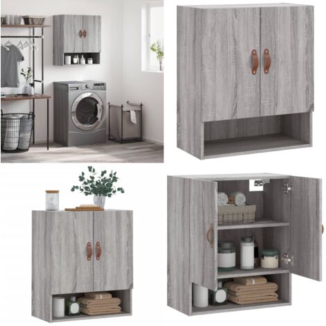 Armadietto a Muro Grigio Sonoma 60x31x70cm in Legno Multistrato - Armadietto in legno - Armadietto grigio