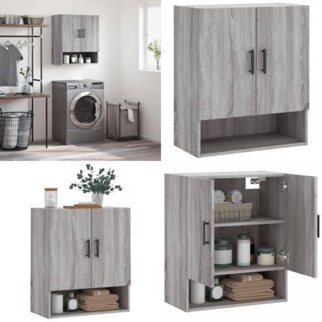 Armadietto a Muro Grigio Sonoma 60x31x70cm in Legno Multistrato - Armadietto in legno - Armadietto grigio