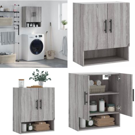 Armadietto a Muro Grigio Sonoma 60x31x70cm in Legno Multistrato - Armadietto in legno - Armadietto grigio