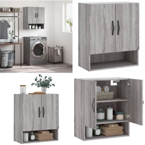 Armadietto a Muro Grigio Sonoma 60x31x70cm in Legno Multistrato - Armadietto in legno - Armadietto grigio