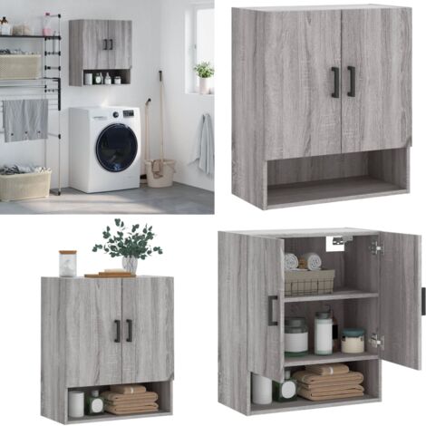 Armadietto a Muro Grigio Sonoma 60x31x70cm in Legno Multistrato - Armadietto in legno - Armadietto grigio