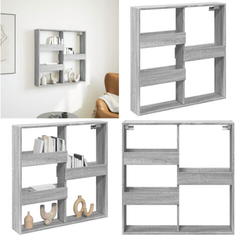 Armadietto a Muro Grigio Sonoma 80x15x80cm in Legno Multistrato - Armadio a muro - Armadietto in legno