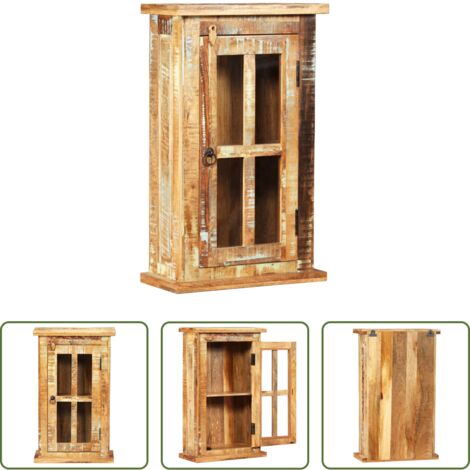 Armadietto a muro in legno -  Armadietto a Muro in Legno Massello di Recupero 44x21x72 cm