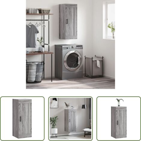 Armadietto a muro -  Mobile a Parete Grigio Sonoma 34,5x34x90 cm Legno Multistrato