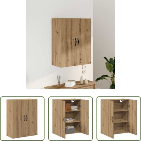 Armadietto a muro -  Mobile a Parete Rovere Artigianale 69,5x34x90 cm in Truciolato