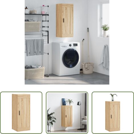 Armadietto a muro -  Mobile a Parete Rovere Sonoma 34,5x34x90 cm Legno Multistrato