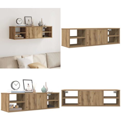 Armadietto a Muro Rovere Artigianale 101x30x29 cm in Truciolato - Armadietto in truciolato - Armadietto in legno