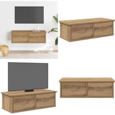 Armadietto a Muro Rovere Artigianale 60x26x18,5cm in Truciolato - Armadio TV - Armadio in truciolato