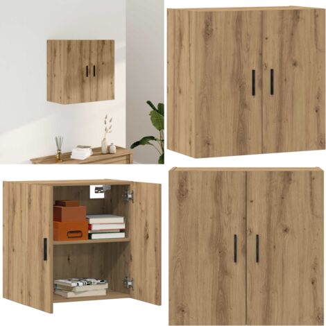 Armadietto a Muro Rovere Artigianale 60x31x60 cm in Truciolato - Armadietto in legno - Armadietto in truciolato