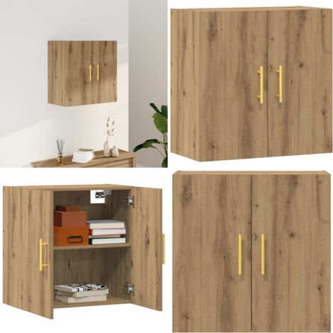 Armadietto a Muro Rovere Artigianale 60x31x60 cm in Truciolato - Armadietto in legno - Armadietto in truciolato