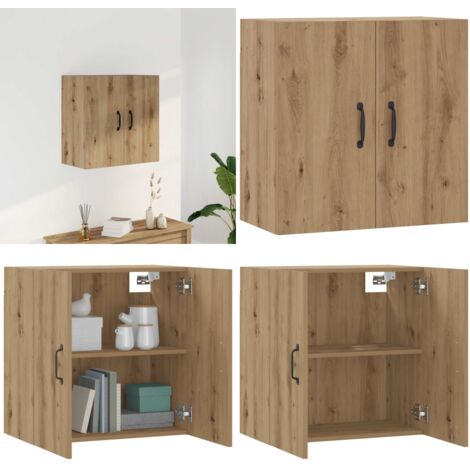 Armadietto a Muro Rovere Artigianale 60x31x60 cm in Truciolato - Armadio a parete - Armadio in truciolato