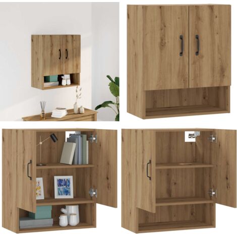 Armadietto a Muro Rovere Artigianale 60x31x70 cm in Truciolato - Armadietto da parete - Armadietto in truciolato
