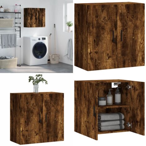 Armadietto a Muro Rovere Fumo 60x31x60 cm in Legno Multistrato - Armadio a muro - Armadio in legno