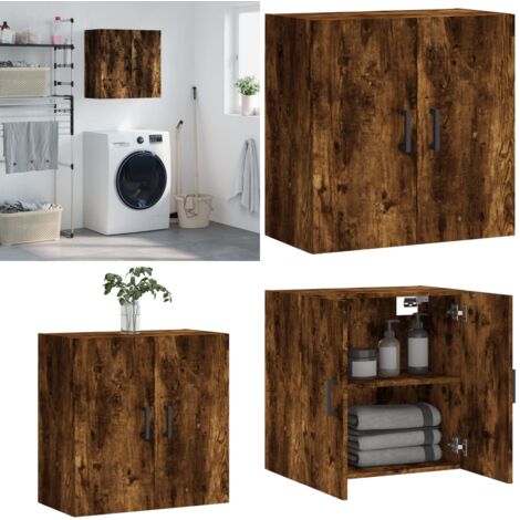 Armadietto a Muro Rovere Fumo 60x31x60 cm in Legno Multistrato - Armadio a muro - Armadio in legno